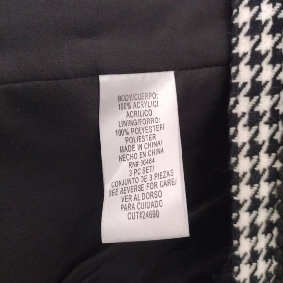 Women's Checkered Blazer Formal Black White Career Office Women’s Size 8 - Picture 8 of 11